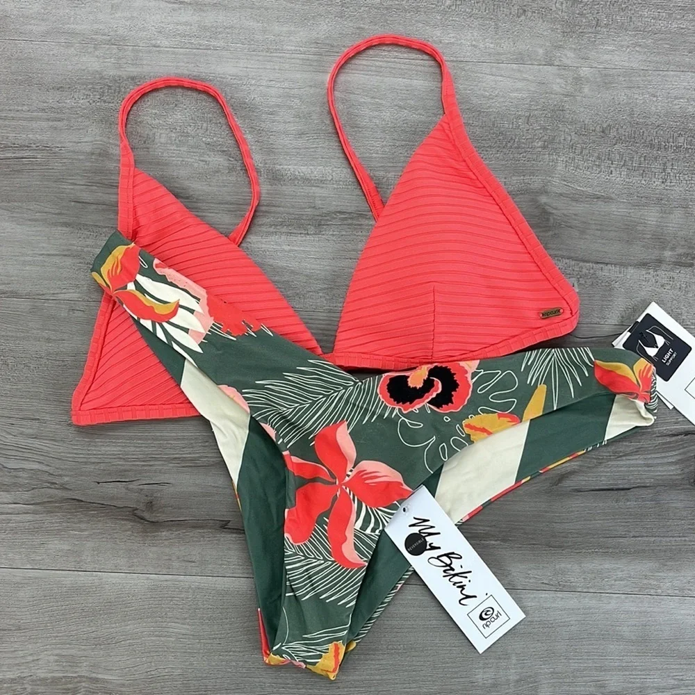 ☀️RIP CURL☀️ PREMIUM SURF BANDED FIXED TROPIC COAST SKIMPY REVERSIBLE BOX